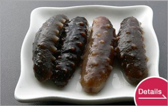 Reconstituted dry sea cucumber in water in water