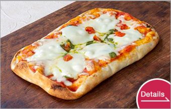 Hand-held square pizza Margherita