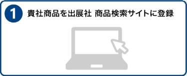 ①貴社商品を出展社　商品検索サイトに登録
