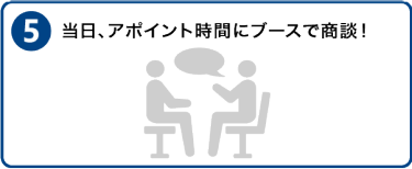 ⑤当日、アポイント時間にブースで商談!